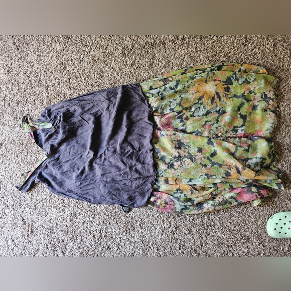 Free People Julianna floral musty boho chic maxi dress size L - Picture 10 of 12